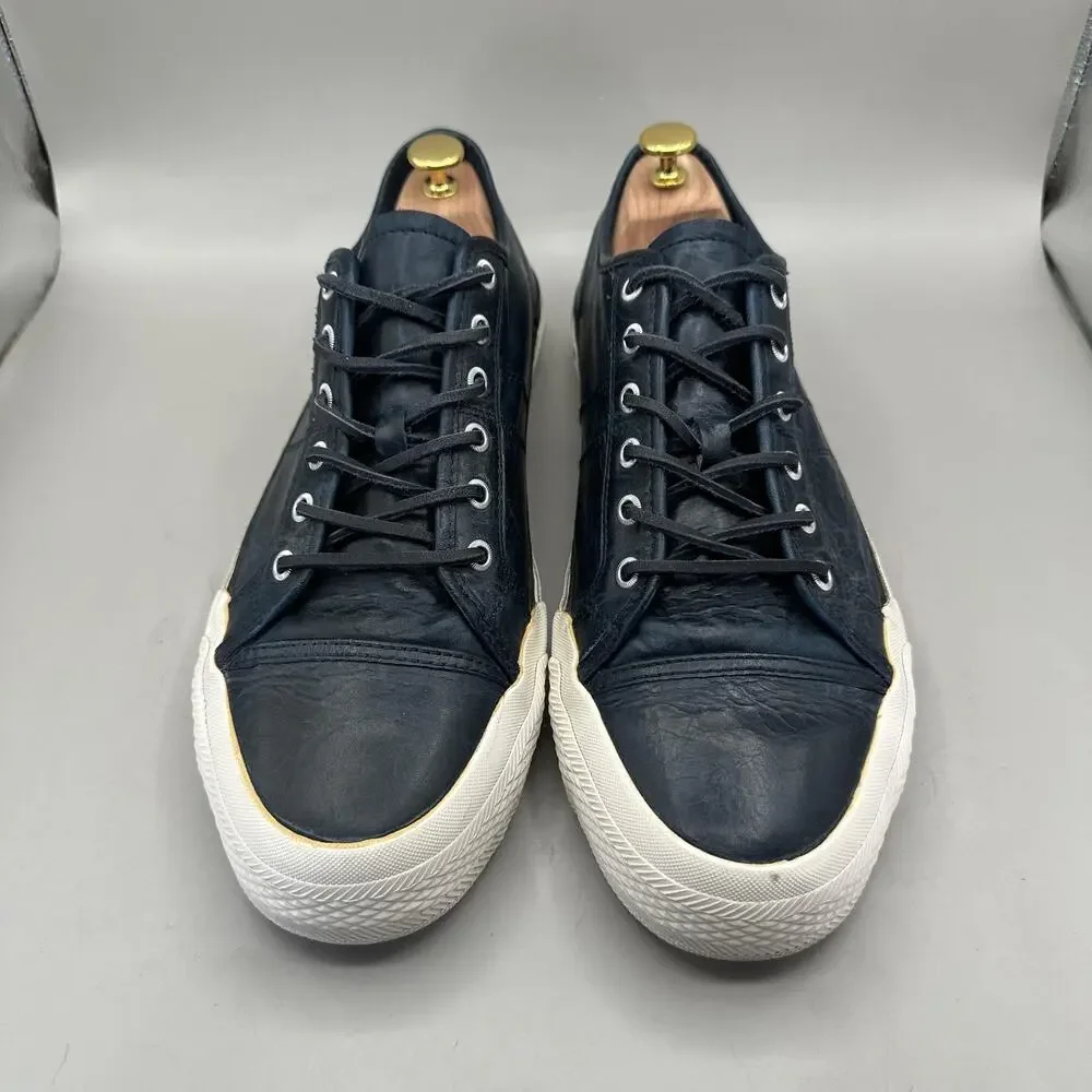 Frye Greene Low Shoes Mens Size 12 Navy Blue Leather Casual Sneakers 3481142-NVY